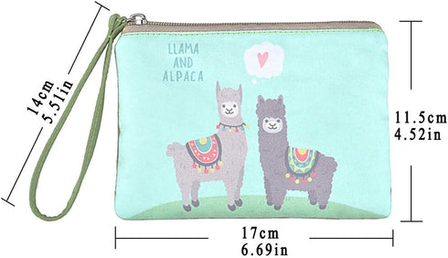 Rantanto Small Cute Cash Coin Purse, Canvas Change Purse, Kawaii Coin Pouch With Handle Christmas Gift For Women Teenager Girls (BG0023 Llama And ...