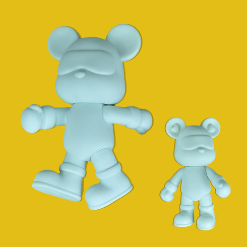 Coniuty DIY Fluid Bear + Bear Keychain Painting Set, Teddy Bear Figure for Creative Fluid Art and Home Decoration (9 Inch, Blank Mold)...