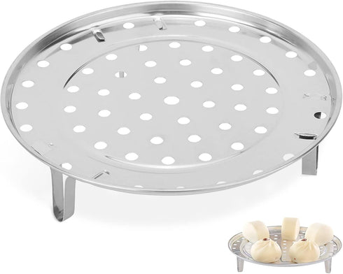 10in Steamer Rack, Stainless Steel Canning Rack Cooking Food Steaming Tray Steam Basket Wok Steamer Rack for Pressure Cooker Stainless Pots Wok (2...