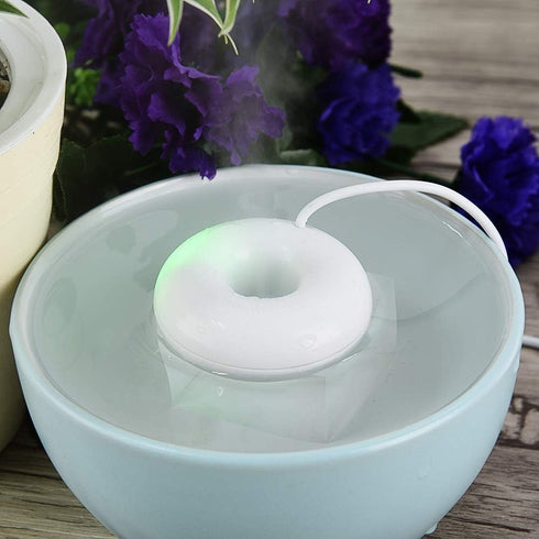 Mini Donut USB Humidifier, Portable Mini Doughnut shaped USB Atomization Spray Humidifier for Home Office Car (White)...