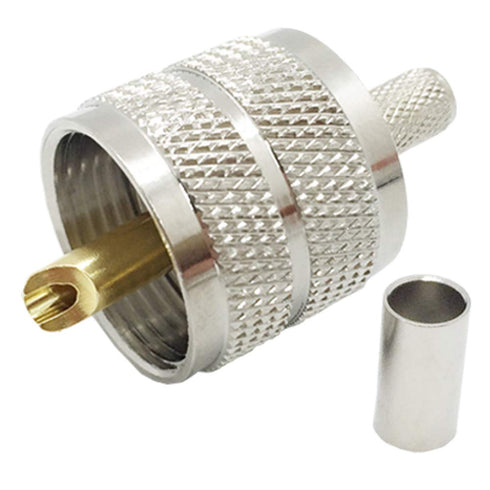 Pack of 5 UHF PL-259 PL259 Male-Plug Crimp Connector Adapter Connector for RG58/U LMR195 (UHF Male Crimp RG58)...