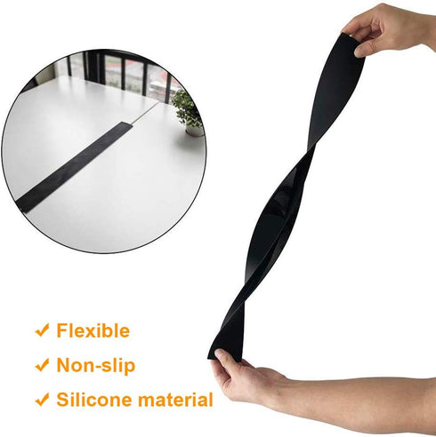 Kitchen Stove Counter Gap Cover (2 Pack) Silicone Gap Cover with Heat Resistant Wide & Long Gap Filler Used for Protect Gap Filler Sealing Spills in Kitchen Counter, Stovetops Black 21 Inches