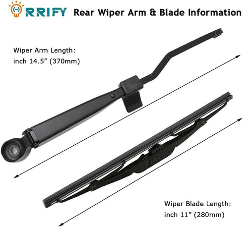 Rear Windshield Wiper Arm Blade Set for Jeep Grand Cherokee 1999-2004 SUV Rear Windshield Window Wiper Kits Assembly Replaces OE# 5102882AA...