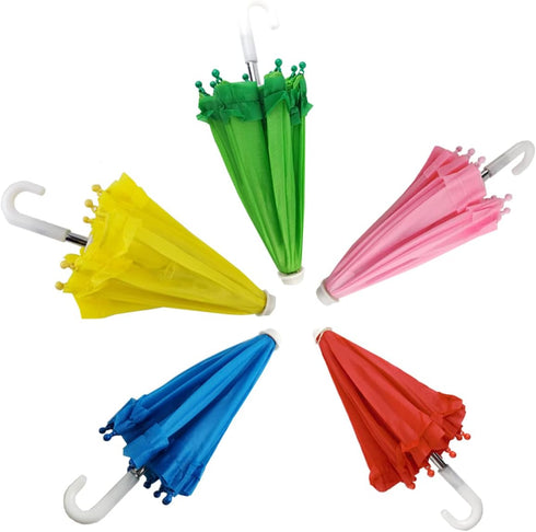 5PCS Cute Doll Toys Sunny Rainy Umbrella for American Girl Dolls and Other 18 inch Dolls Decoration Games Photography Props Supplies...
