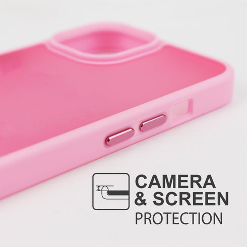 TENOC Phone Case Compatible with iPhone 12 Pro Max, Pink Case Translucent Protective Bumper Matte Hard Back Cover for 6.7 Inch...