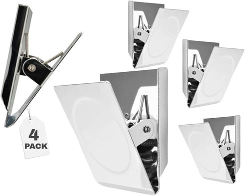 1InTheOffice Magnetic Clips Heavy Duty, Strong Magnetic Metal Clips, Magnetic Clips for Refrigerator, Magnetic Clips 2.3" Length, 4 Pack...
