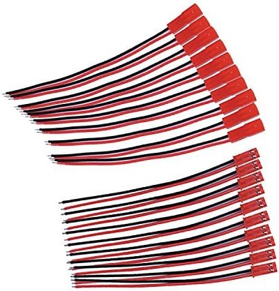 EBOOT 20 AWG JST Plug Connector 2 Pin Male Female Plug Connector Cable Wire for LED Lamp Strip RC Toys Battery, 10 Pairs...