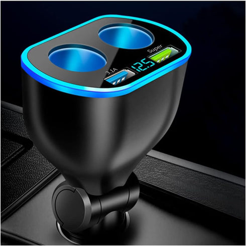 4 in 1 Cigarette Lighter Splitter Dual Cigarette Light Port Car Charger,66W High Power Fast Charging Car Phone Charger Compatible with iPhone 14/1...