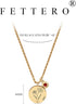 Fettero Birth Flower Necklace Gold Coin Stamp Dafodil Pendant Birthstone Aquamarine Month March 18K Gold Vacuum Plated Dainty 2MM Twist Rope Chain...