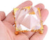 Hztyyier Crystal Pyramid Prism Feng Shui Egyptian Pyramids Figurine Statue with Gold Stand Good Luck Crafts Pyramids Home Office Decoration Good L...