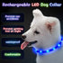 3 Pieces LED Dog Collar Light Up Dog Collars Rechargeable Dog Lights for Night Walking Adjustable Lighted Dog Collars for Night for Large Medium S...