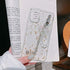 Girl Women Beautiful Gold Foil Goldleaf Transparent TPU Phone Case +Metal Bracelet Chain +Butterfly Lanyard, for iPhone 12 Mini, Full Protection (...