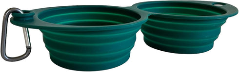 Collapsible 2 in 1 Dog Travel Bowls, Travel Dog Bowls for Camping, Hiking Dog Park, Easy to Store, BPA Free, Two in one Bowl, Double Bowl, Water a...