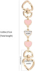 2Pcs Purse Chain Strap Extende, DIY Flat Chain Strap Handle Bag Accessories Replacement Womens Accessory Bag Chain Straps Heart Shape...
