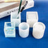 3 Pcs Cup Resin Silicone Mold, Kalolary Makeup Brush Holder Organizer Cylinder Craft Epoxy Mold, DIY Flower Planter Pot Molds, Cup Mold, Pen Holde...