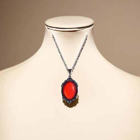 MIFYNN Gothic Stardust Crystal Cameo Necklace Red Purple Crystal Pendant Necklace Vintage Satan Demon Halloween Jewelry for Women...