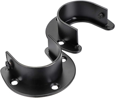 OwnMy 4 Packs Closet Rod End Supports 1-1/2" Diameter, U Shaped Stainless Steel Closet Pole Sockets Flange Rod Holder for Closet Wardrobe Shower C...