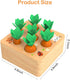 Montessori Toys for 1 Year Old, Wooden Toys Developmental Shape Sorting & Matching Puzzle Carrots Harvest Game, Birthday Gifts for Toddlers Babies...
