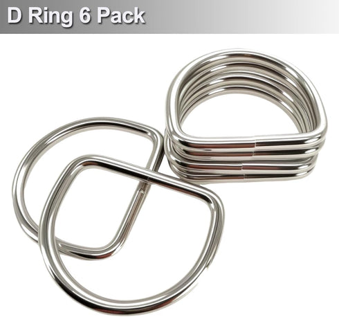 Ewparts 2.5 inch Metal D Rings Welded D-Rings Heavy Duty 6mm Thickness 6 Pack Outer Width 2.5 inch D Ring Inner Width 2 inch Metal D Ring for Craf...