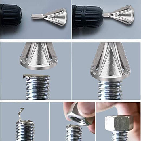 Deburring External Chamfering Tool, Chamfer Tool Deburring External Drill High Speed Stainless Steel Burr Removal Bit Quickly Repairs Damaged Meta...