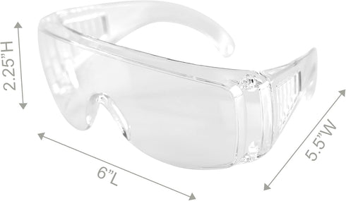 HOME-X Anti-Fog Safety Glasses with Protective Edges for Debris, Clear Safety Glasses for Construction, Shooting, or Outdoor Protection, 6" L x 5 ...