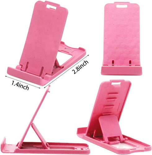 H&W 12PCS Cheap Cell Phone Stand for Desk, Adjustable Foldable Phone Stand, ?Only Support Phone Landscape Mode?, Mix Colors......