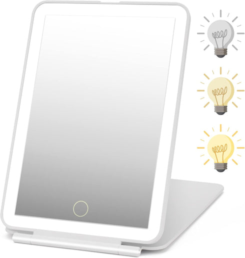 Rechargeable Travel Makeup Mirror 72 LED Lighted Makeup Mirror Travel Mirror Compact Slim LED Vanity Mirror with Lights Lighted Makeup Mirror with...
