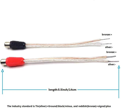 GaoZo Speaker Wire To RCA Female Adapter, RCA Plug Cable?RCA Plug Adapter (Black/Red)...