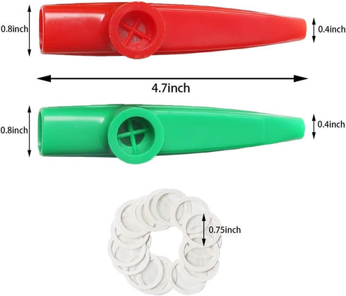 LovesTown Kids Kazoos, 18 Pcs Plastic Kazoo with 20 Pcs Kazoo Flute Diaphragms Kazoos Musical Instruments for Gift Prize and Party Favors...