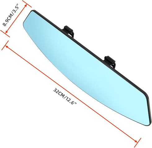 Car Rearview Mirror,Panoramic Wide Angle Reduce Blind Spots 12.6inch HD Universal Interior Rear Mirror for Cars,SUVs,Trucks,Vehicles Blue...