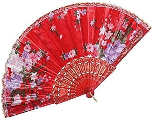 8 PCS Floral Hand Fans, Spanish Folding Hand Fan, Flower Dancing Fans,Summer Handheld Folding Fans Party Favors for Girls Women (8 Pack, Flower Pa...