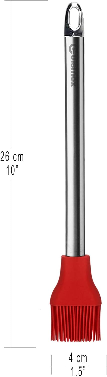 Cuisinox Heat-Resistant Non-Stick Silicone Cooking Utensil for Baking and Cooking, Red 10" Pastry Brush...