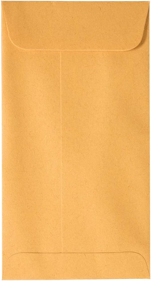 JAM PAPER #7 Coin Business Envelopes with Peel and Seal Closure - 3 1/2 x 6 1/2 - Brown Kraft Manila - 50/Pack...
