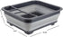 Home Basics Silicone and Plastic Easy Storage Collapsible Dish Rack with Cutlery Holder (Grey)...