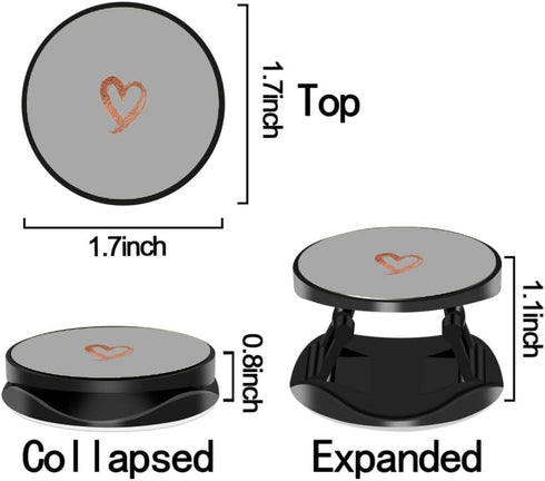 4 Pack Phone Grip,Cell Phone Holder for Smartphone,Finger Expanding Kickstand Stand - White Rose Gold Heart Purple Black Pink...