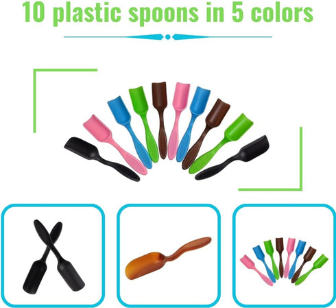 10Pcs NINGDAN Mini Shovel,Plastic Mini Gardening Shovel Spoons Soil Scoops,Cultivation Digging Transplanting Tools for Succulents Potted Flowers,S...