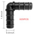 20 Pieces drip irrigation hose connectors, black elbow, applicable to 1/2 inch (16mm) hose, with barb connector...