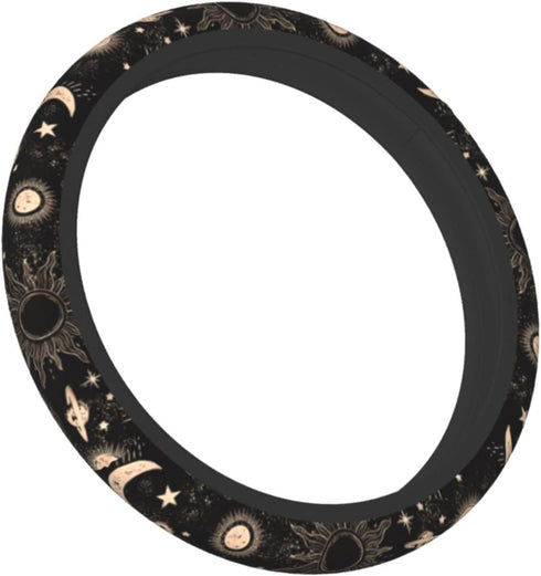 Star Moon Neoprene Car Steering Wheel Cover - Universal 15 Inch Non-Slip, Fit Auto SUV Sedan Vans Trucks...