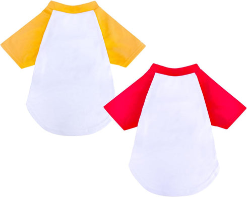 Dog Clothes for Small Dog, Breathable Stretchy Dog Raglan Shirt, Soft Comfortable Cat Puppy Kitten Pet Apparel Outfits (S?1-4lb?, Yellow & Red)...