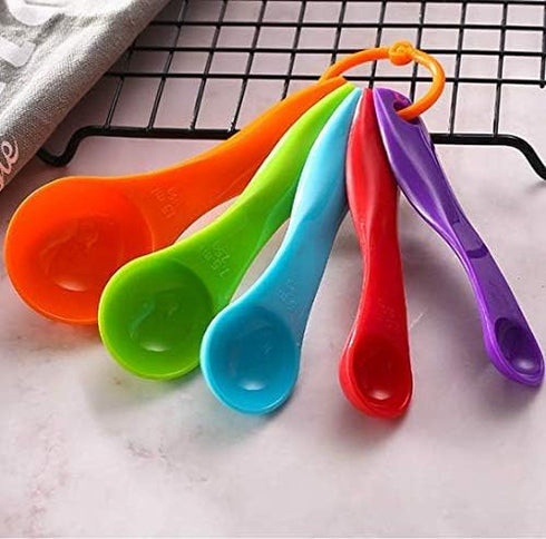 5 Pcs Colorful Plastic Measuring Spoons Plastic Teaspoon 1/2.5/5/7.5/15ml Measuring Spoon for Baking Coffee Tea, Measure Tool, Kitchen Accessories...