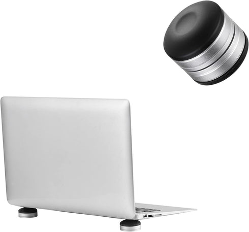 kwmobile Laptop Riser Pads for Laptop/Notebook/Ultrabook Laptops - Under Laptop Feet Stand for Better Ventilation - Black/Silver...