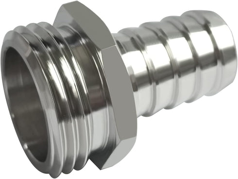 Beduan Stainless Steel Garden Hose Fitting 5/8" Barb x 3/4" GHT Male Thread Adapter Connector for Garden Hose Repair with Hose Clamp...