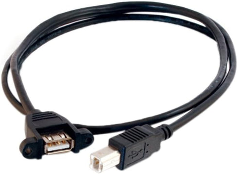 C2G Legrand USB A to B Cable, Female to Male USB Cable, USB 2.0 Cable, 2 Foot Data Transfer Cable, Black USB Cord, 1 Count, C2G 28068...