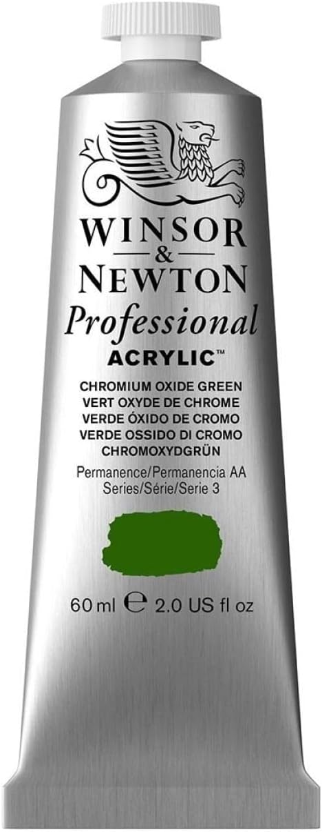 Winsor & Newton Professional Acrylic Paint, 60ml (2-oz) Tube, Chromium Oxide Green...