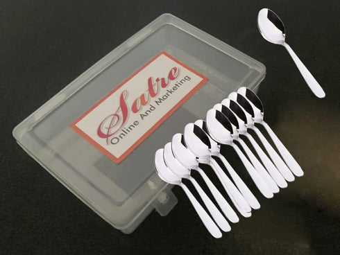 Stainless Steel Spice Box Spoons Set of 12 (Silver)...