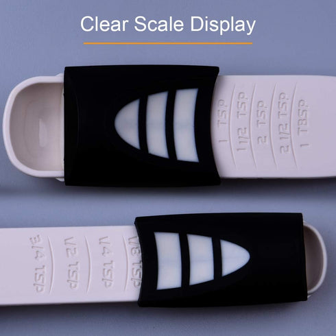 Adjustable Measuring Spoon White,Creative Double End Adjustable Scale, Eight Stalls Measuring Spoon,Measuring Dry/Semi-Liquid Ingredients,Metering...