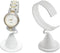 N'ice Packaging 2-Pack White Leatherette Wrist Watch Bracelet Jewelry Showcase Display Stretchie Bangle Bracelet Display Stand...