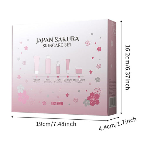 Sakura Skincare Gift Set, Skin Daily Care Travel Kit with Cleanser, Toner, Serum, Eye Cream, Face Cream for Women Girls (5pcs)...