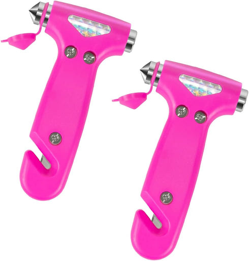 2 Pack Car Safety Hammer, Emergency Escape Tool with Window Breaker and Seat Belt Cutter, 5-in-1 Auto Multifunctional Escape Hammer for Accident, ...