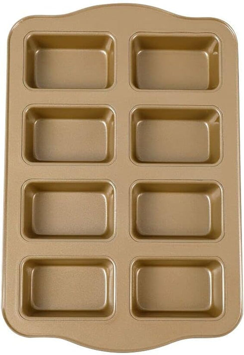 Mini Loaf Pan, 8-Cavity Non-Stick Carbon Steel Brownie Bakeware for Oven baking...
